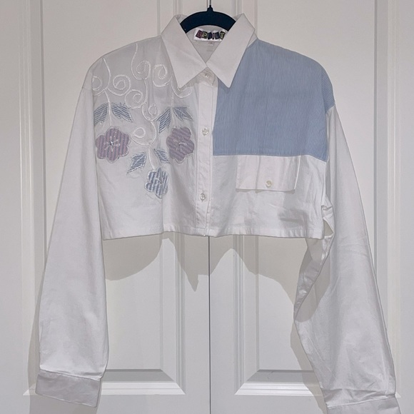 Vintage Floral/Pinstripe Button Down - Picture 4 of 14